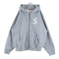 SUPREME (シュプリーム) 23AW S Logo Zip Up Hooded Sweatshirt Sロゴ刺繍 ジップアップ スウェットパーカー フーディー アッシュグレー