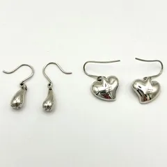 お値下げ!!【中古品】ティファニー エルサペレッティ フルハート ティアドロップ フックピアス Silver シルバー 925 TIFFANY & CO. 2点セット KA