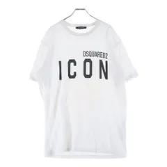 DSQUARED2 (ディースクエアード) ICON ロゴ プリント 半袖Tシャツ クールネック カットソー ホワイト