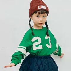 《新品》ナンバリングとロゴの長袖Tシャツ p.premier 80 90 100 110 120サイズ 子供服 長袖Tシャツ P406015
