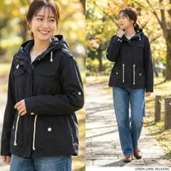 グリーンレーベルリラクシング【40】マウンテンパーカー ブラック 綿100%