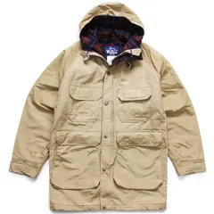 80s USA製 Woolrichウールリッチ タータンチェック ウールライナー マウンテンパーカー タン S★ビンテージ ジャケット アウトドア