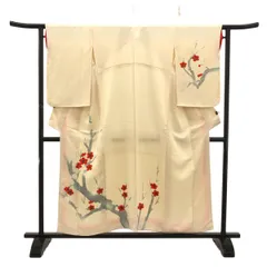 付下/白×赤/未使用品/訪問着/仕立上がり/適応身長150～～156㎝/12261