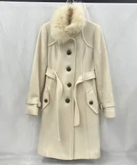  BURBERRY  BLUE LABEL   バーバリーブルーレーベル　FNF10-814-02   ファー付きロングコート　アイボリー