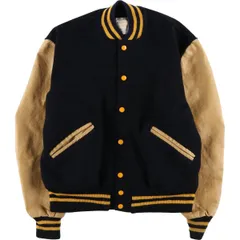 古着 70~80年代 DeLONG 袖革ウールボタンスタジャン バーシティジャケット メンズL相当 ヴィンテージ/eaa612522