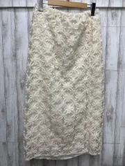 ZARA スカート 総柄 花刺繍 ホワイト