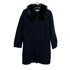  NATURAL BEAUTY BASIC ナチュラルビューティーベーシック　ウール　ロングコート　ブラック　レディース　Mサイズ【zk66】