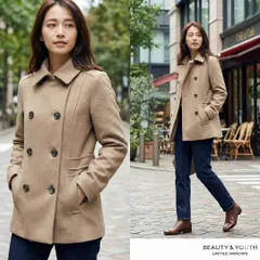 BEAUTY&YOUTH UNITED ARROWS【S】ピーコート 薄茶 通勤