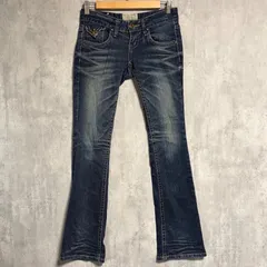LOLITA JEANS(ロリータジーンズ) デニムパンツ ブーツカット フレア 刺繍 ステッチ archive Y2K 00s ギャル 平成レトロ 美脚 ローライズ   ヴィンテージ 加工 濃紺 CONCERT CLUB レディース 【送料無料/匿名配送】