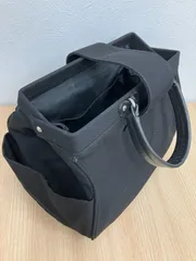 【441301065907】Yohji Yamamoto ヨウジヤマモト キャンバス ハンドバッグ ブラック 筆記体ロゴ モードのサムネイル
