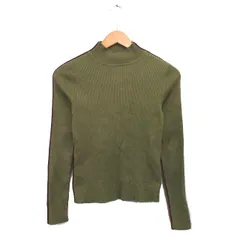 ザラ ZARA リブ ニット セーター 長袖 ハイネック シンプル カーキ /KT13