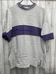 Champion US製 ヘビーウェイトTシャツ グレー／パープル 半袖Tシャツ