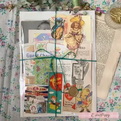 海外 ヴィンテージ  紙もの 素材セット ジャンクジャーナル・コラージュ・おすそ分けファイル 蚤の市