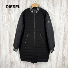 DIESEL ディーゼル ワンポイントロゴ ダブルジップアップ ボリューム ロング ダウンジャケット ブラック レディース アウターのサムネイル