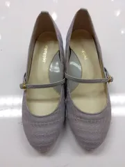 M17　velikoko ストラップ付き パンプス グレー系 結婚式 通勤 フォーマル