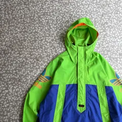 adidas / 80’s- descente anorak オールドアディダス　ハーフジップ　ナイロンジャケット　ネオン　アノラックパーカー　ストリート　ビンテージ sk8 横ノリ ユニセックス
