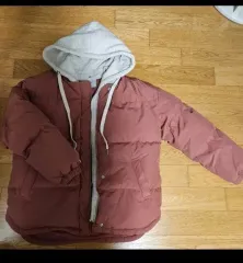 ロエム 톤다운 ピンク ダックダウン 取り外し フード ダウン(状態良し)