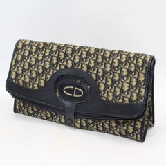 334)Christian Dior トロッター キャンバス CD金具 ハンドバッグ クラッチバッグ
