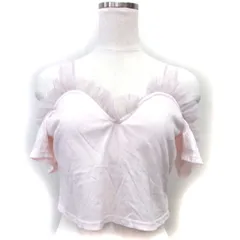 ハニーミーハニー HONEY MI HONEY ビスチェ チュール カットソー フリル 透け感 ショート丈 コットン混 半袖 F ライトピンク /NT27