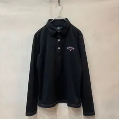 Callaway キャロウェイ X SERIES 長袖 ポロシャツ ゴルフ ブラック ピンク刺繍 M レディース USED