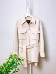 マージュ ウール ベルト付き シャツ コート