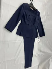 セレモニースーツ パンツスーツ レディース スーツ 卒業式 入学式 フォーマル 体型カバー トップス パンツ セットアップ ネイビー 紺 df0003tn