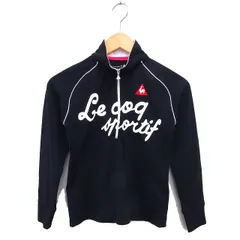 ルコックスポルティフ le coq sportif ゴルフウェア ハイネック カットソー ハーフジップ ロゴプリント ラグランスリーブ S 黒 ブラック /NT13