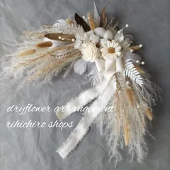 横長スワッグ　アーチStyle　アンティーク系　コットンリボン付き　ニューボーンフォト　バースデータペストリー　インテリアフラワー　ショップディスプレイ　りひちろshops