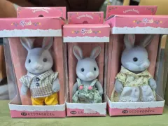 シルバニアファミリー オールド ぬいぐるみうさぎ お父さん お母さん 少女 (シンプル開封品)