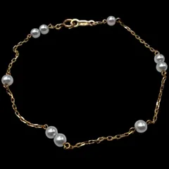 美品 MIKIMOTO ミキモト K18 アコヤ真珠 あこや パール ブレスレット ゴールド ジュエリー レディース