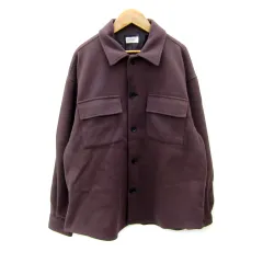 ジュンレッド JUNRed ウーリーニットルーズシャツジャケット CPOジャケット ミドル丈 無地 オーバーサイズ M ブラウン /SY3のサムネイル