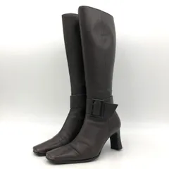 TRUSSARDI トラサルディ ロングブーツ 茶 22.5cm レザー ベルト