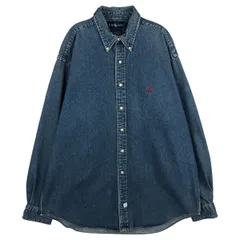 古着 ラルフローレン Ralph Lauren 長袖 ボタンダウンデニムシャツ メンズL相当/eaa611094