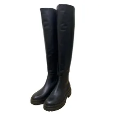 ジャンヴィト ロッシ　Gianvito Rossi　QUINN　ニーハイブーツ　サイドジッパー　FW22　カーフレザー　ブラック　 G80355　636520　＃37サイズのサムネイル