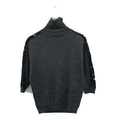 スピック&スパン Spick&Span ニット セーター 七分袖 レース タートルネック ウール グレー 灰 /KT28