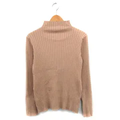 ミスティック mystic リブ ニット セーター 長袖 ハイネック シンプル F ブラウン 茶 /KT16