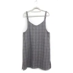 イッカ ikka ジャンパースカート ワンピース グレンチェック ロング丈 L グレー 灰 /FT18