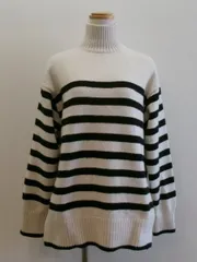 H&M エイチ＆エム セーター ハイネック チュニック丈 Sサイズ ボーダー 白ｘ黒 20260207 wtnbmnk m0201