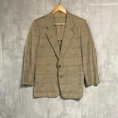 Christian Dior MONSIEUR(クリスチャン・ディオール ムッシュ) 【極希少】テーラードジャケット CDロゴ 総柄裏地 チェック柄 L相当 ベージュ ビンテージ 90s 刻印ボタン 2つボタン メンズ テーラード 菅田将暉 オールドディオール
