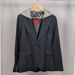 Apuweiser-riche フード付きテーラードジャケット ブラック レディース サイズ2