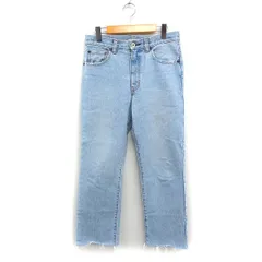 ジョンブル JOHNBULL Attick by Johnbull デニム ジーンズ ストレート 切りっぱなし M ライトブルー /FT5