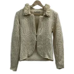 ERMANNO SCERVINO(エルマノシェルビーノ) ジャケット サイズ40 M レディース美品  - アイボリー 長袖/ニット/フラワー(花)/春/秋のサムネイル