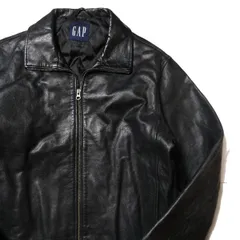 90's 00's ギャップ GAP カウレザー ジャケット 黒 (M位) ブラック スイングトップ レザージャケット 90年代 旧タグ オールド アメリカ古着 USED ビンテージ ヴィンテージ