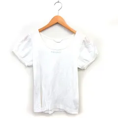 ピンクハウス PINK HOUSE ラウンドネック ブラウス カットソー ロゴプリント コットン 綿 透け感 半袖 M オフホワイト /NT24