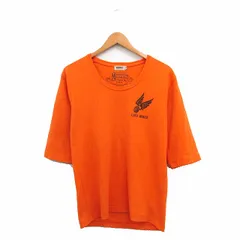 アヴィレックス AVIREX カットソー Tシャツ 七分袖 ロゴ M オレンジ 橙色 /KT13
