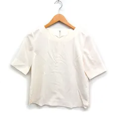 ナチュラルビューティーベーシック NATURAL BEAUTY BASIC 半袖 ブラウス ハートシェイプドネック 無地 S アイボリー 白 /FT21