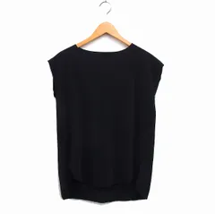 アズールバイマウジー AZUL by moussy プリーツ加工 カットソー Tシャツ フレンチスリーブ 無地 S ブラック 黒 /FT39