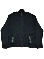 ヴィンテージ ポロ コットン ジップアップ カーディガン with ラムポ ジッパー