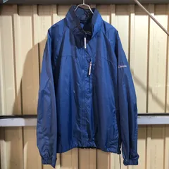 1727 Columbia ナイロンジャケット ネイビー XL コロンビア フルジップ ワンポイント 刺繍ロゴ アウトドア 古着卸 アメリカ仕入