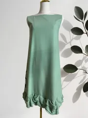 新品同様★★FOXEY/フォクシーニューヨーク スプラッシュヘムドレス ワンピース 38エメラルドグリーン